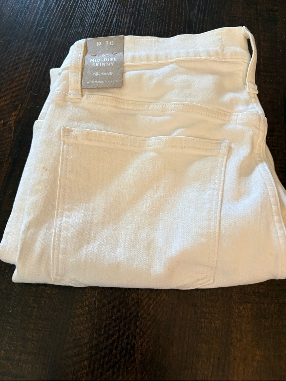 Madewell White Mid-Rise Skinny Jeans